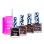 Buy NY Bae Color Rush Nail Paint Set + Remover - Dazzling Chromes 13 | Acetone Free | Chip Resistant | Long Lasting | Quick Dry | Glossy Gel Nail Paint Combo (5.6 ml*4) + Nail Polish Remover (30 ml) - Purplle
