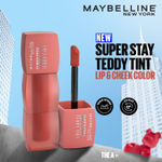 Buy Maybelline New York Super Stay Teddy Tint - Lip and Cheek Color, The A+, 5 ml | Teddy Soft Matte up to 12Hr | Multi Use | Comfortable Long wear formula | Buildable | Natural flushed look in one swipe - Purplle