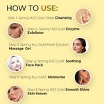 Buy SPRING H2O FRANCE Gold Facial Kit 60 gm| 2 in 1 Formula Brightning+Repair | Enriched with Witch Hazel Extract and Gold Powder| Simple 6 Step - Purplle