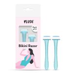 Buy Plush Reusable Bikini Razor (2 Pcs) for All Skin Types with German Precision Blades and Lubricating Strips - Purplle