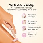 Buy Plush Disposable Eco-Razor for Women (Pack of 3) with Aloe & Vit E Lubricating Strip | Painless Hair Removal Razor with 3 Swedish Steel Blades & Wheat Straw Handle - Purplle