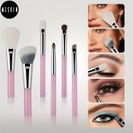 Buy MeSkin Makeup Brush Set of 6: Premium Design for Easy, Precise Application on Face, Eyes, and Brows | Cruelty-Free, Super Soft Bristles for Unparalleled Precision (Pink) - Purplle