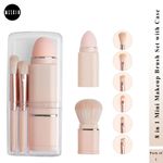 Buy MeSkin Travel Makeup Brushes Set: 8-in-1 Mini Foundation Brush, Portable Face Powder Brush, Blush Concealers, Eye Makeup Brushes, Puff Sponge with Organizers and Storage Boxes (Pink) - Purplle