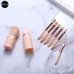 Buy MeSkin Travel Makeup Brushes Set: 8-in-1 Mini Foundation Brush, Portable Face Powder Brush, Blush Concealers, Eye Makeup Brushes, Puff Sponge with Organizers and Storage Boxes (Green) - Purplle