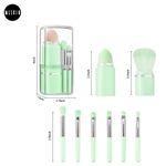 Buy MeSkin Travel Makeup Brushes Set: 8-in-1 Mini Foundation Brush, Portable Face Powder Brush, Blush Concealers, Eye Makeup Brushes, Puff Sponge with Organizers and Storage Boxes (Green) - Purplle