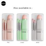 Buy MeSkin Travel Makeup Brushes Set: 8-in-1 Mini Foundation Brush, Portable Face Powder Brush, Blush Concealers, Eye Makeup Brushes, Puff Sponge with Organizers and Storage Boxes (Green) - Purplle