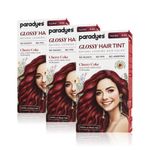 Buy Paradyes Cherry Coke Glossy Hair Tint Semi-Permanent Creme Color For Natural Black Hair (Pack of 3) - Purplle