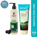 Buy Pilgrim Patua Hair Smoothening Shampoo & Conditioner Duo for Frizz-Free Hair | Sulfate-Free | Paraben-Free | 200 ml Each (400 ml) | Hair Fall Control | Smooth & Shiny Hair Combo of 2, Haircare kit - Purplle