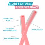 Buy VI-JOHN Feather Touch Multipurpose Women Razors For Eyebrows, Upper Lip, Chin Hair, Bikini Line & Peach Fuzz All Skin 3 PCS - Purplle