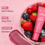 Buy mCaffeine Lip Juice Tinted Lip Balm - Berry Blush | Sheer Pink Tint | 24 hrs Moisturization | With Peptides, 10 gm - Purplle