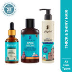 Buy Pilgrim Hair Care Combo of 3|(Sulfate Free Shampoo (200 ml) + Argan Oil Hair Conditioner (200ml) + Advanced Hair Growth Serum(50 ml)) Frizz-Free, Smooth Hair & Hair Fall Control | For Men & Women| Haircare Kit - Purplle