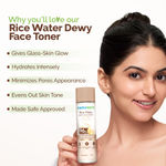 Buy Mamaearth Rice Water Dewy Face Toner with Rice Water & 4% Niacinamide for Glass Skin 150 ml | Intensely Hydrates | Minimizes Pores | Even Skin Tone | Korean Rice Toner | Alcohol-Free | Suits All Skin Types - Purplle
