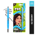 Buy SUGAR POP Brow Shaper 02 Ebony - 0.3 gms - Longwearing | Transfer-proof | Water-resistant | Built-in spoolie | Easy-to-use | Dual-ended brow shaper - Purplle