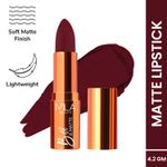 Buy MILA BEAUTE Bold & Matte Lipstick Soft Matte Finish - 7 Bold Bordeaux (4.2 gm) - Purplle