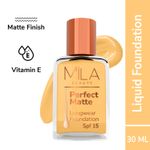Buy MILA BEAUTE Perfect Matte Longwear Foundation SPF15 Smooth Matte Finish - Natural (30 ml) - Purplle