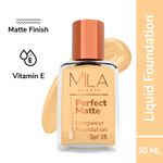 Buy MILA BEAUTE Perfect Matte Longwear Foundation SPF15 Smooth Matte Finish - Natural Beige (30 ml) - Purplle