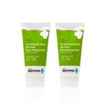 Buy The Derma Co. 1% Salicylic Acid Oil-Free Moisturizer For Face with Oat Extract For Active Acne - 50g*2 Pack of 2 - Purplle