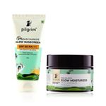 Buy Pilgrim Glow Kit (Glow Sunscreen 50gm + Glow Moisturizer 50gm) - Purplle