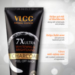 Buy VLCC 7X Ultra Whitening & Brightening Charcoal Peel off Mask (100 g) - Purplle