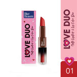 Buy Blue Heaven Love Duo 2 in1 Dual Sided Lipstick for women | Non Transfer| Hydrating and Long Lasting Upto 12 hrs | Soft Matte Finish formula - 01 |1.5 ml + 4 gm - Purplle