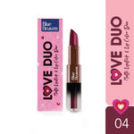 Buy Blue Heaven Love Duo 2 in1 Dual Sided Lipstick for women | Non Transfer| Hydrating and Long Lasting Upto 12 hrs | Soft Matte Finish formula - 04 |1.5 ml + 4 gm - Purplle
