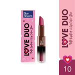 Buy Blue Heaven Love Duo 2 in1 Dual Sided Lipstick for women | Non Transfer| Hydrating and Long Lasting Upto 12 hrs | Soft Matte Finish formula - 10 |1.5 ml + 4 gm - Purplle