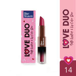 Buy Blue Heaven Love Duo 2 in1 Dual Sided Lipstick for women | Non Transfer| Hydrating and Long Lasting Upto 12 hrs | Soft Matte Finish formula - 14 |1.5 ml + 4 gm - Purplle