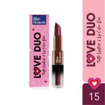 Buy Blue Heaven Love Duo 2 in1 Dual Sided Lipstick for women | Non Transfer| Hydrating and Long Lasting Upto 12 hrs | Soft Matte Finish formula - 15 |1.5 ml + 4 gm - Purplle