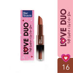Buy Blue Heaven Love Duo 2 in1 Dual Sided Lipstick for women | Non Transfer| Hydrating and Long Lasting Upto 12 hrs | Soft Matte Finish formula - 16 |1.5 ml + 4 gm - Purplle