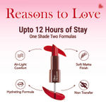 Buy Blue Heaven Love Duo 2 in1 Dual Sided Lipstick for women | Non Transfer| Hydrating and Long Lasting Upto 12 hrs | Soft Matte Finish formula - 16 |1.5 ml + 4 gm - Purplle