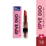Buy Blue Heaven Love Duo 2 in1 Dual Sided Lipstick for women | Non Transfer| Hydrating and Long Lasting Upto 12 hrs | Soft Matte Finish formula - 18 |1.5 ml + 4 gm - Purplle