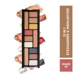 Buy Half N Half 12 in 1 Eyeshadow & Highlighter Makeup Kit, Multicolour Palette-03 (12 gm) - Purplle