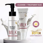 Buy Good Vibes Skin Repair Milk Combo with Power of Ceramides | Face wash 100ml & Night Cream 50g | Suitable for Dry Skin - Combo of 2 - Purplle