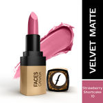 Buy FACES CANADA Comfy Matte Velvet Touch Lipstick - Strawberry Shortcake 10, 4.2 gm | Velvety Matte Finish | 8HR Longstay | Intense Colour | Hydrating Lips | Smooth Application | Foodproof & Crackproof - Purplle