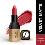 Buy FACES CANADA Comfy Matte Velvet Touch Lipstick - Cranberry Compote 13, 4.2 gm | Velvety Matte Finish | 8HR Longstay | Intense Colour | Hydrating Lips | Smooth Application | Foodproof & Crackproof - Purplle