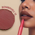 Buy NY Bae Transfer-proof Matte Crayon Lipstick – Bombshell 12 - 2 gm Creamy & Moisturizing | Vitamin E | Feather Light Texture | 12 shades for all Indian skin tones | Smudge Proof | Retractable, Easy to Use | Smooth Application | 8 hrs + Stay - Purplle