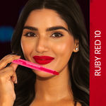Buy NY Bae Transfer-proof Matte Crayon Lipstick –Ruby Red 10 - 2 gm Creamy & Moisturizing | Vitamin E | Feather Light Texture | 12 shades for all Indian skin tones | Smudge Proof | Retractable, Easy to Use | Smooth Application | 8 hrs+ Long Lasting - Purplle
