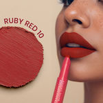 Buy NY Bae Transfer-proof Matte Crayon Lipstick –Ruby Red 10 - 2 gm Creamy & Moisturizing | Vitamin E | Feather Light Texture | 12 shades for all Indian skin tones | Smudge Proof | Retractable, Easy to Use | Smooth Application | 8 hrs+ Long Lasting - Purplle