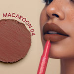 Buy NY Bae Transfer-proof Matte Crayon Lipstick –Macaroon 04 - 2 gm Creamy & Moisturizing | Vitamin E | Feather Light Texture | 12 shades for all Indian skin tones | Smudge Proof | Retractable, Easy to Use | Smooth Application | 8 hrs+ Long Lasting - Purplle