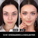 Buy Half N Half 12 in 1 Eyeshadow & Highlighter Makeup Kit, Multicolour Palette-02 (12 gm) - Purplle