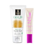 Buy Good Vibes x NY Bae Golden Glow Kit By Purplle | Bestsellers | Strobe Cream Pink Topaz (12) | Peel Off Mask (50 gm) | Korean Skin | Brightening Kit - Purplle
