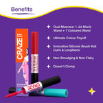 Buy Swiss Beauty Craze It's Extraa Dual Non -Flaky Mascara | With Silicon Brush | Lengthening & Curling Non- smudging Mascara Teal Vibes & Black 04 10 gm - Purplle