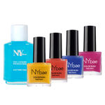 Buy NY Bae Color Rush Nail Paint Set - Colour Burst 01 | Chip Resistant | Long Lasting | Quick Dry | Glossy Gel Nail Paint Combo (5 ml*4) + Nail Polish Remover (30 ml) - Purplle