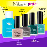 Buy NY Bae Color Rush Nail Paint Set - Electric Teal 11 | Chip Resistant | Long Lasting | Quick Dry | Glossy Gel Nail Paint Combo (5 ml*4) + Nail Polish Remover (30 ml) - Purplle