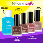 Buy NY Bae Color Rush Nail Paint Set - Natural Nudes 04 | Chip Resistant | Long Lasting | Quick Dry | Glossy Gel Nail Paint Combo (5 ml*4) + Nail Polish Remover (30 ml) - Purplle