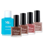 Buy NY Bae Color Rush Nail Paint Set - Natural Nudes 04 | Chip Resistant | Long Lasting | Quick Dry | Glossy Gel Nail Paint Combo (5 ml*4) + Nail Polish Remover (30 ml) - Purplle