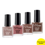 Buy NY Bae Color Rush Nail Paint Set - Natural Nudes 04 | Nail Paint Combo | Chip Resistant | Long Lasting | Quick Dry |Glossy Gel Nail Polish (9 ml *4) - Purplle