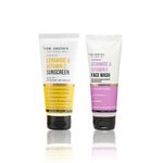 Buy Dr. Sheth's Radiance Duo: Ceramide & Vitamin C Face Wash (100 gm) + Sunscreen (50 gm) - Purplle