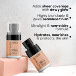 Buy RENEE Face Base Serum Foundation -08 Posh, Sheer Coverage, Dewy & Seamless Finish, Hydrates, Nourishes & Protects, Gives Healthy, Radiant Skin, Vitamin C, Hyaluronic Acid & SPF 15 Infused, 25 ml - Purplle