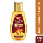 Buy Dabur Almond Hair Oil -A 500 mlA | Provides Damage Protection | Non Sticky Formula | ForAA Soft & Shiny Hair | With Almonds, Keratin Protein, Soya Protein & 10X Vitamin E - Purplle